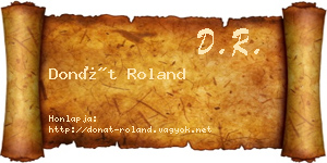 Donát Roland névjegykártya